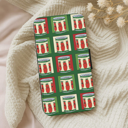 Tomato Pattern Wallet Phone Case