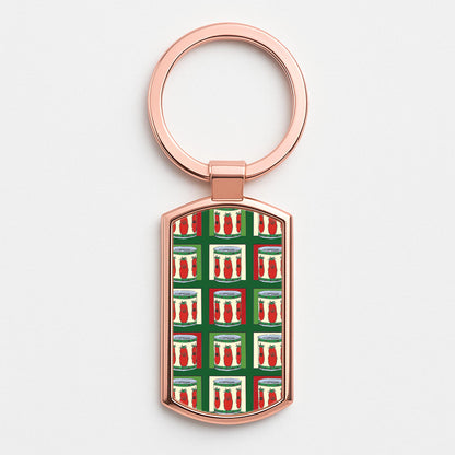 Tomato Pattern Rose Gold Keyring