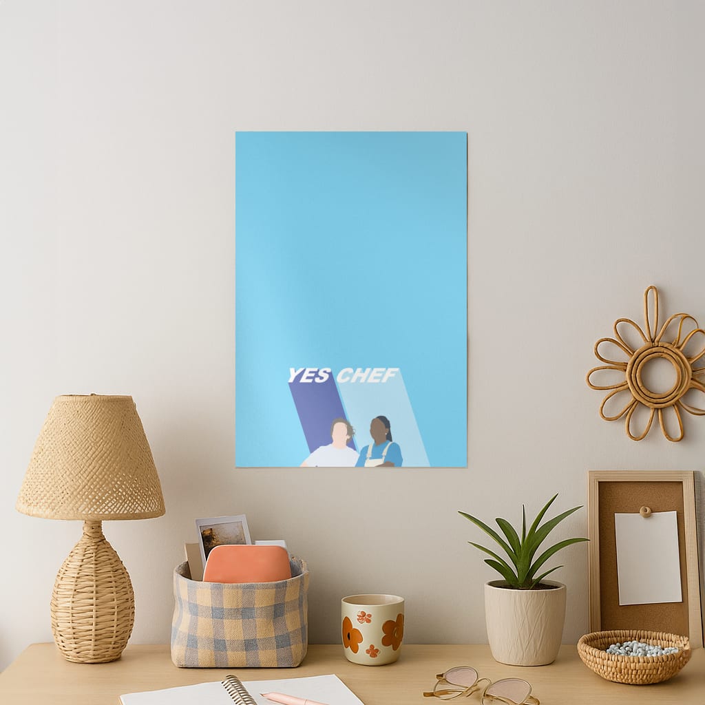 Yes Chef Blue Art Print