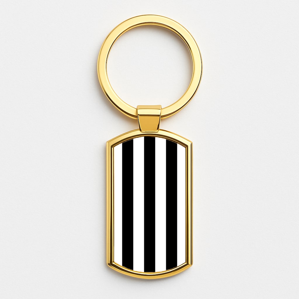 Beetle Halloween Stripes Gold Keyring