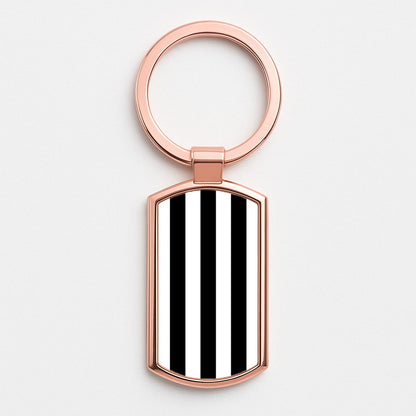 Beetle Halloween Stripes Rose Gold Keyring