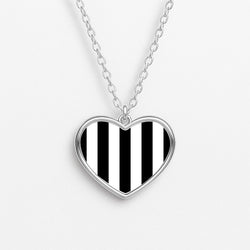 Beetle Halloween Stripes Heart Necklace