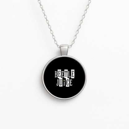 Text - Beetle Halloween Circle Necklace