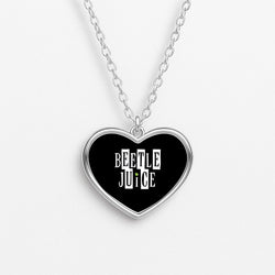Text - Beetle Halloween Heart Necklace