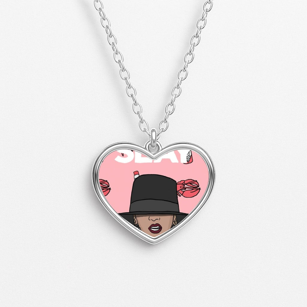Slay - Queen B Cartoon Heart Necklace
