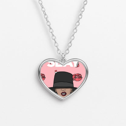 Slay - Queen B Cartoon Heart Necklace