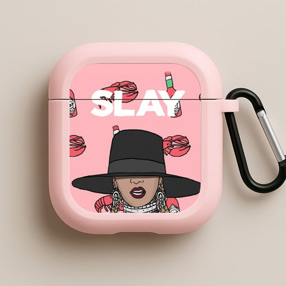 Slay - Queen B Cartoon Pink AirPods Case