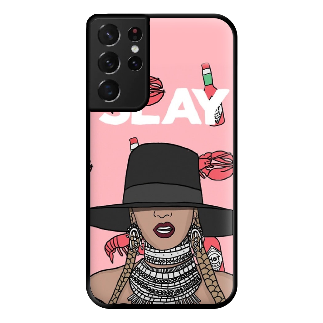 Slay - Queen B Cartoon Phone Case for Galaxy S21 Ultra