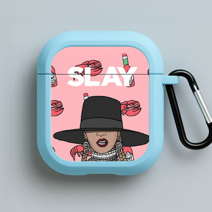 Slay - Queen B Cartoon Blue AirPods Case