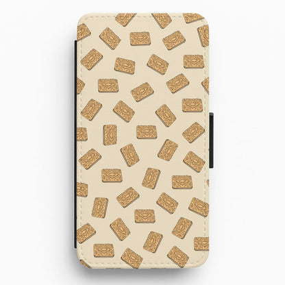 Custard Creams - Biscuits Patterns Flip / Wallet Phone Case