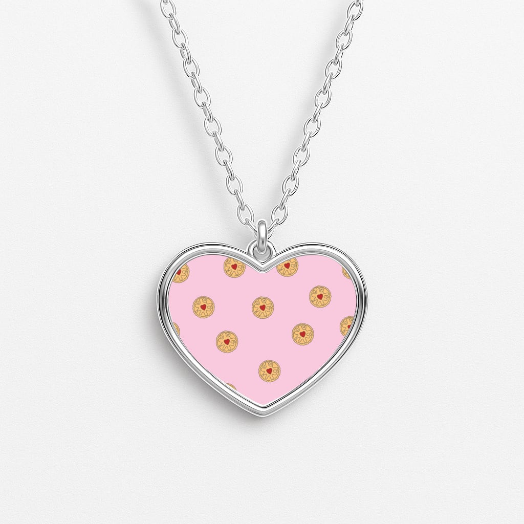 Jammy Doggers - Biscuits Patterns Heart Necklace