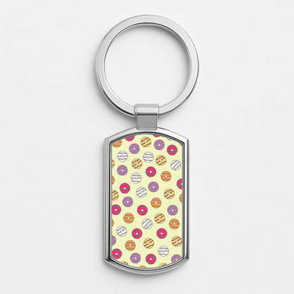 Party Rings - Biscuits Patterns Silver Keyring