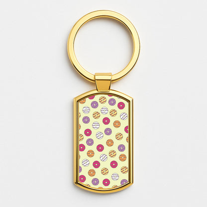 Party Rings - Biscuits Patterns Gold Keyring