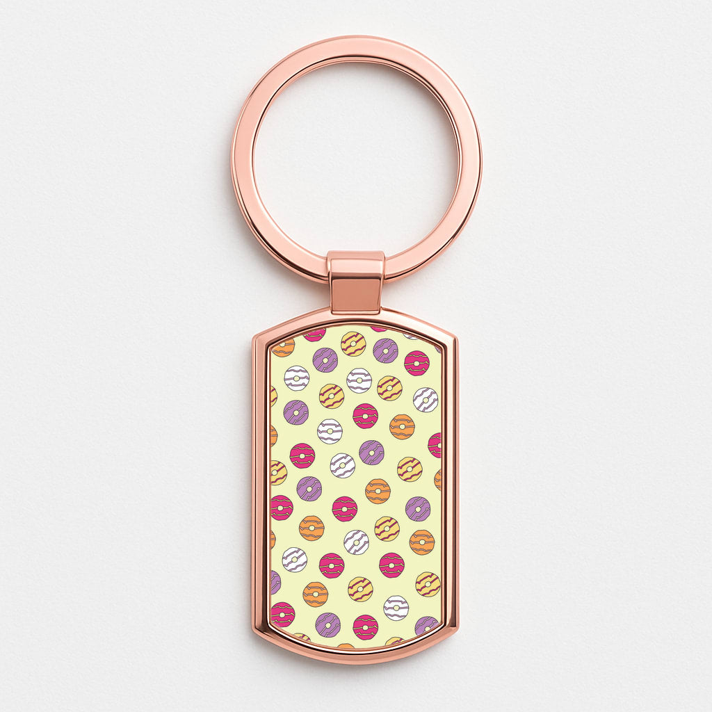 Party Rings - Biscuits Patterns Rose Gold Keyring
