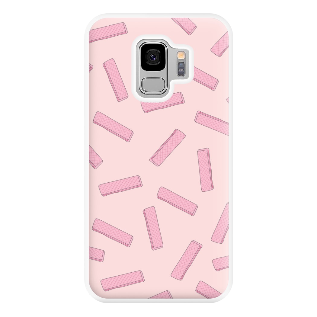 Pink Waffers - Biscuits Patterns Phone Case for Galaxy S9 Plus