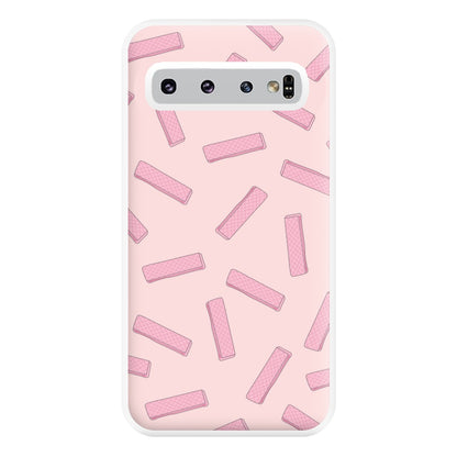 Pink Waffers - Biscuits Patterns Phone Case for Galaxy S10 Plus