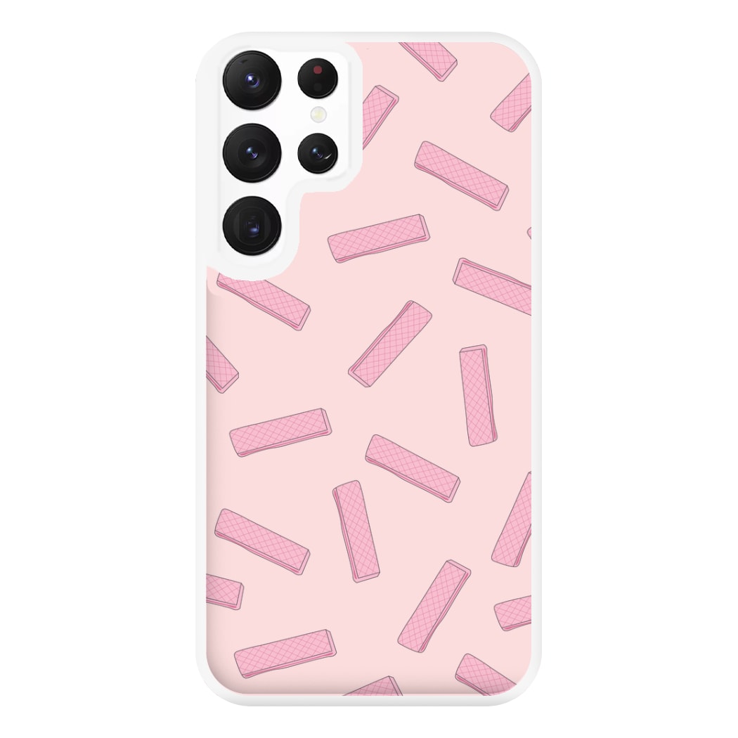 Pink Waffers - Biscuits Patterns Phone Case for Galaxy S22 Ultra