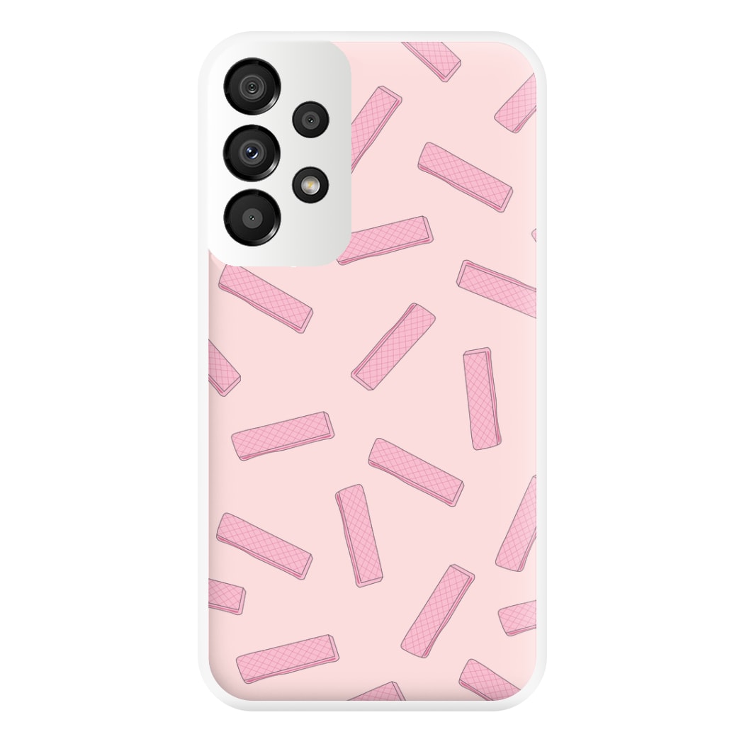 Pink Waffers - Biscuits Patterns Phone Case for Galaxy A33