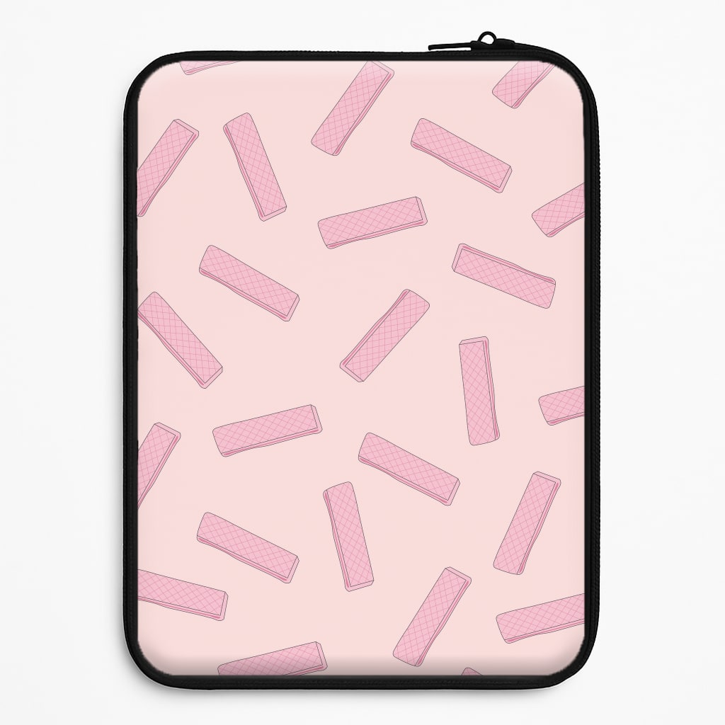 Pink Waffers - Biscuits Patterns Laptop Sleeve
