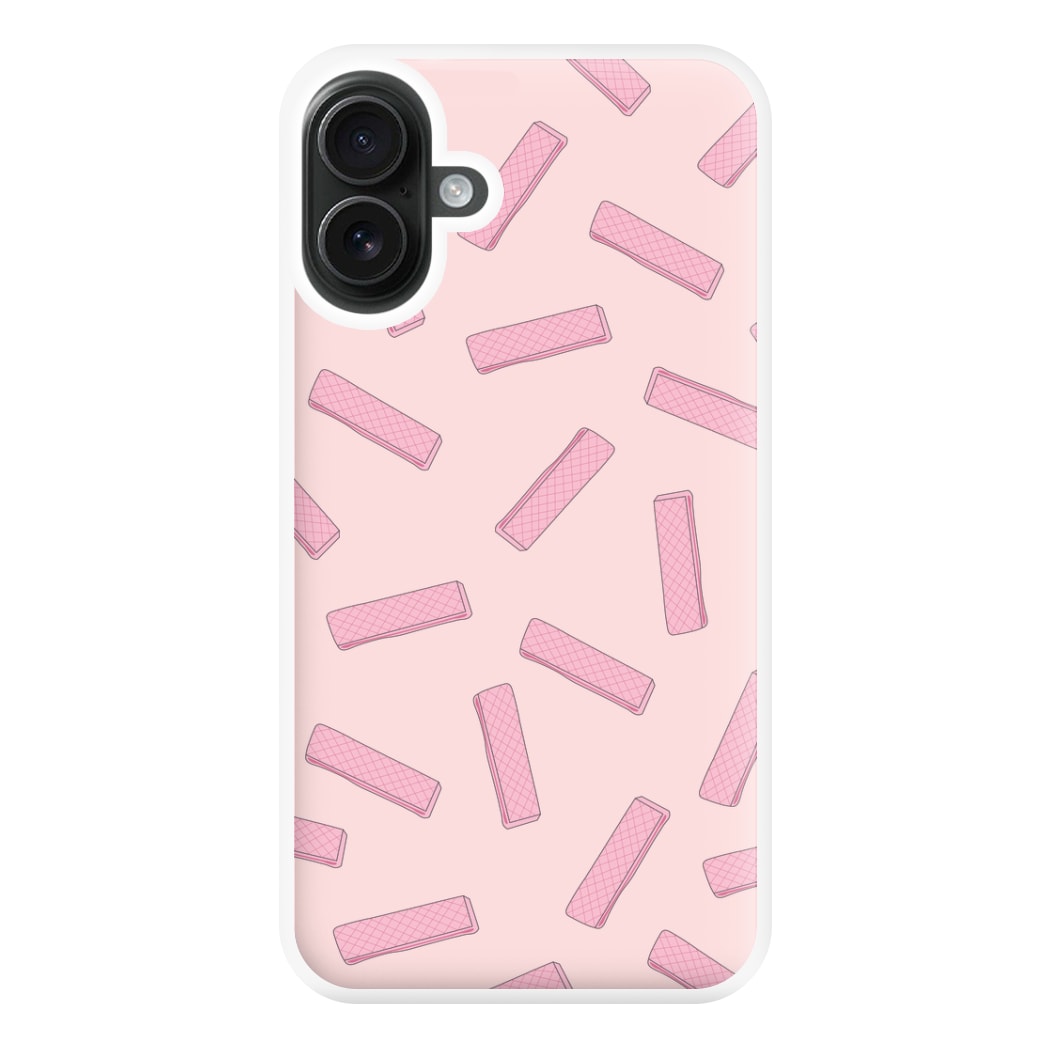 Pink Waffers - Biscuits Patterns Phone Case for iPhone 16 Plus