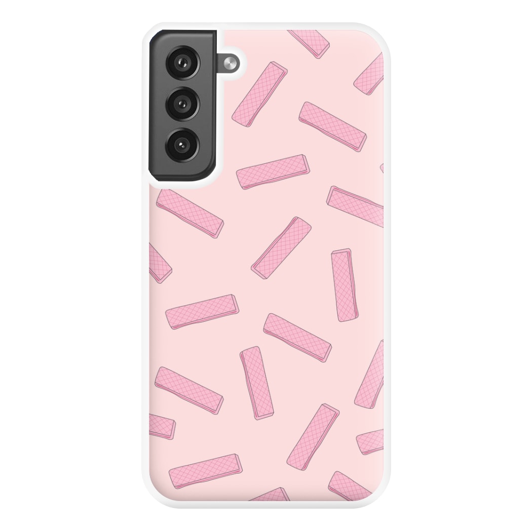 Pink Waffers - Biscuits Patterns Phone Case for Galaxy S21FE