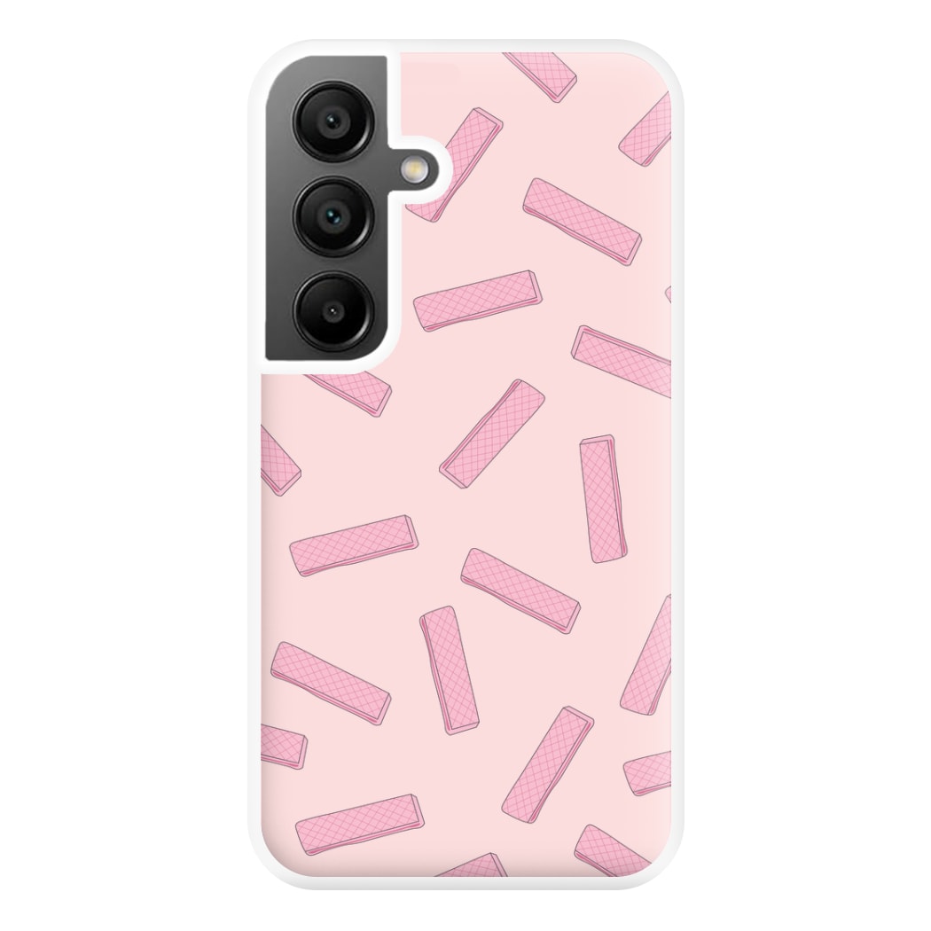 Pink Waffers - Biscuits Patterns Phone Case for Galaxy A55