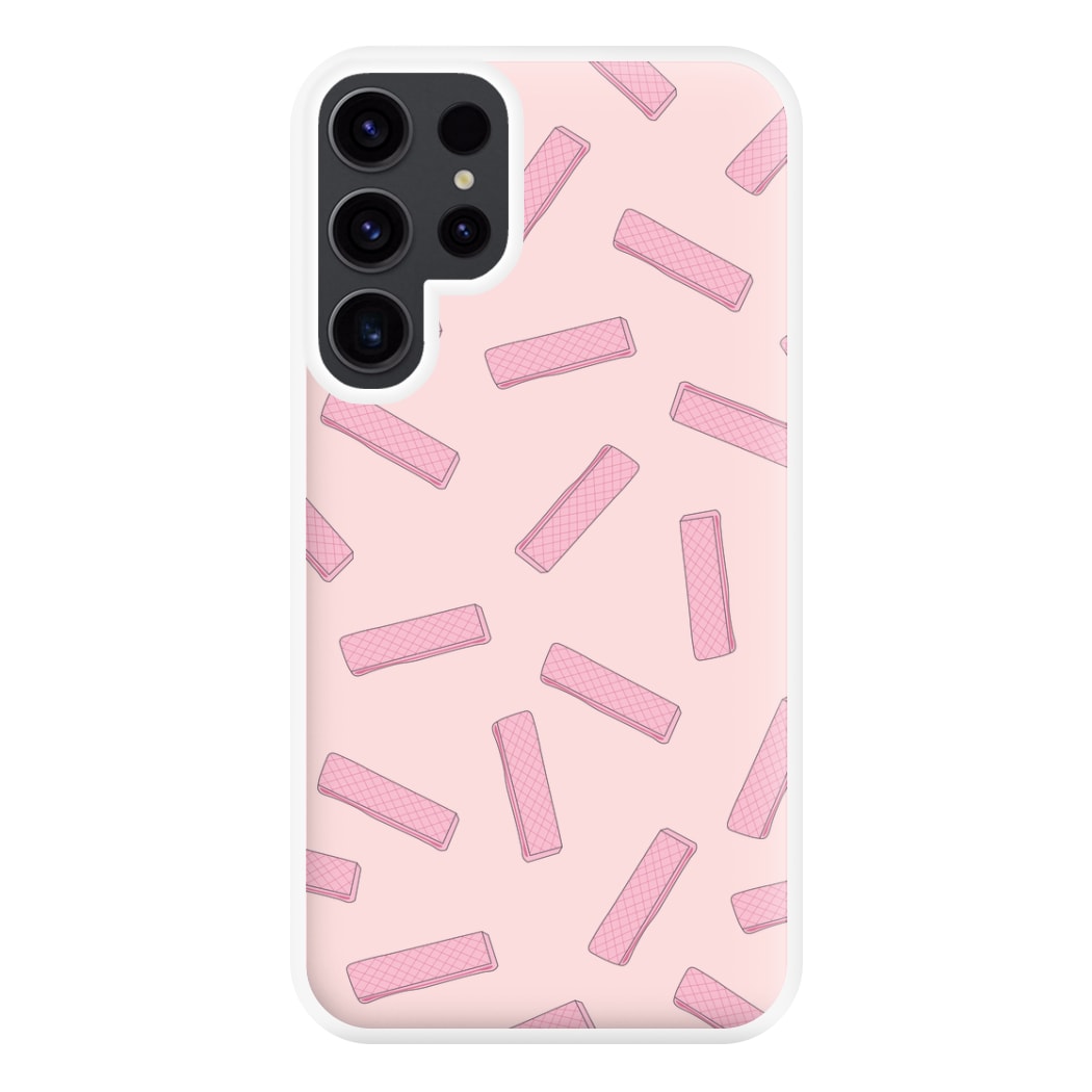 Pink Waffers - Biscuits Patterns Phone Case for Galaxy S23 Ultra