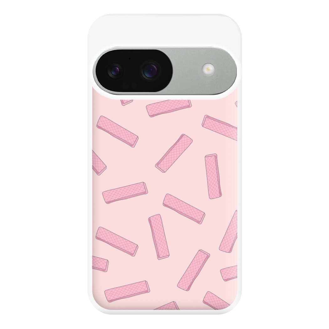 Pink Waffers - Biscuits Patterns Phone Case for Google Pixel 9 / 9 Pro