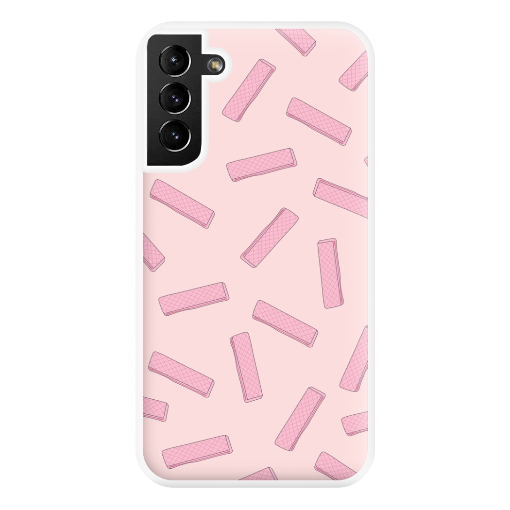 Pink Waffers - Biscuits Patterns Phone Case for Galaxy S21 Plus