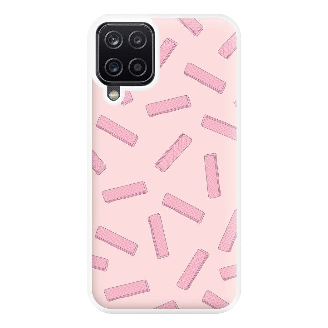 Pink Waffers - Biscuits Patterns Phone Case for Galaxy A12