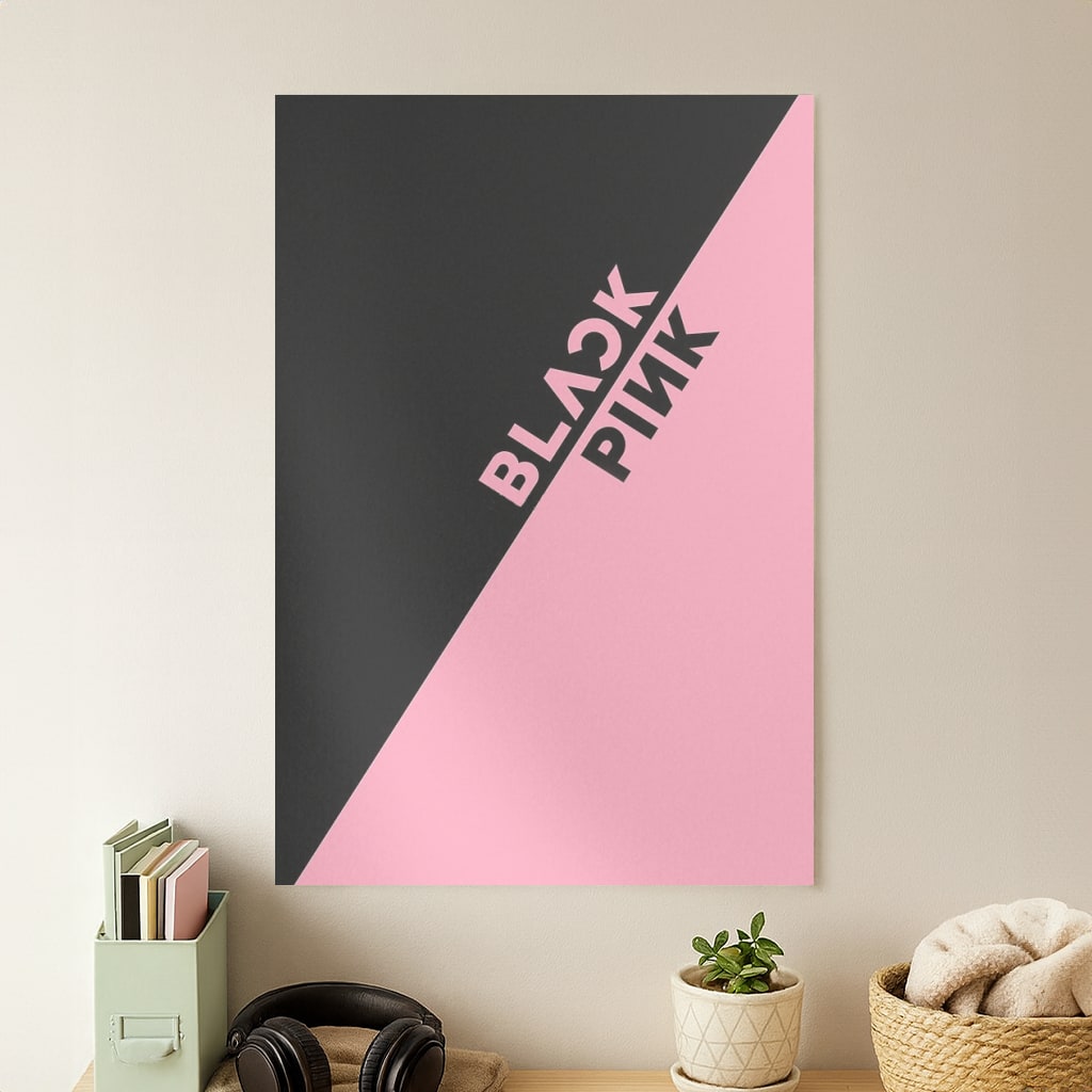 Diagonal Girl K-Pop Band Logo Poster