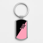 Diagonal Girl K-Pop Band Logo Silver Keyring