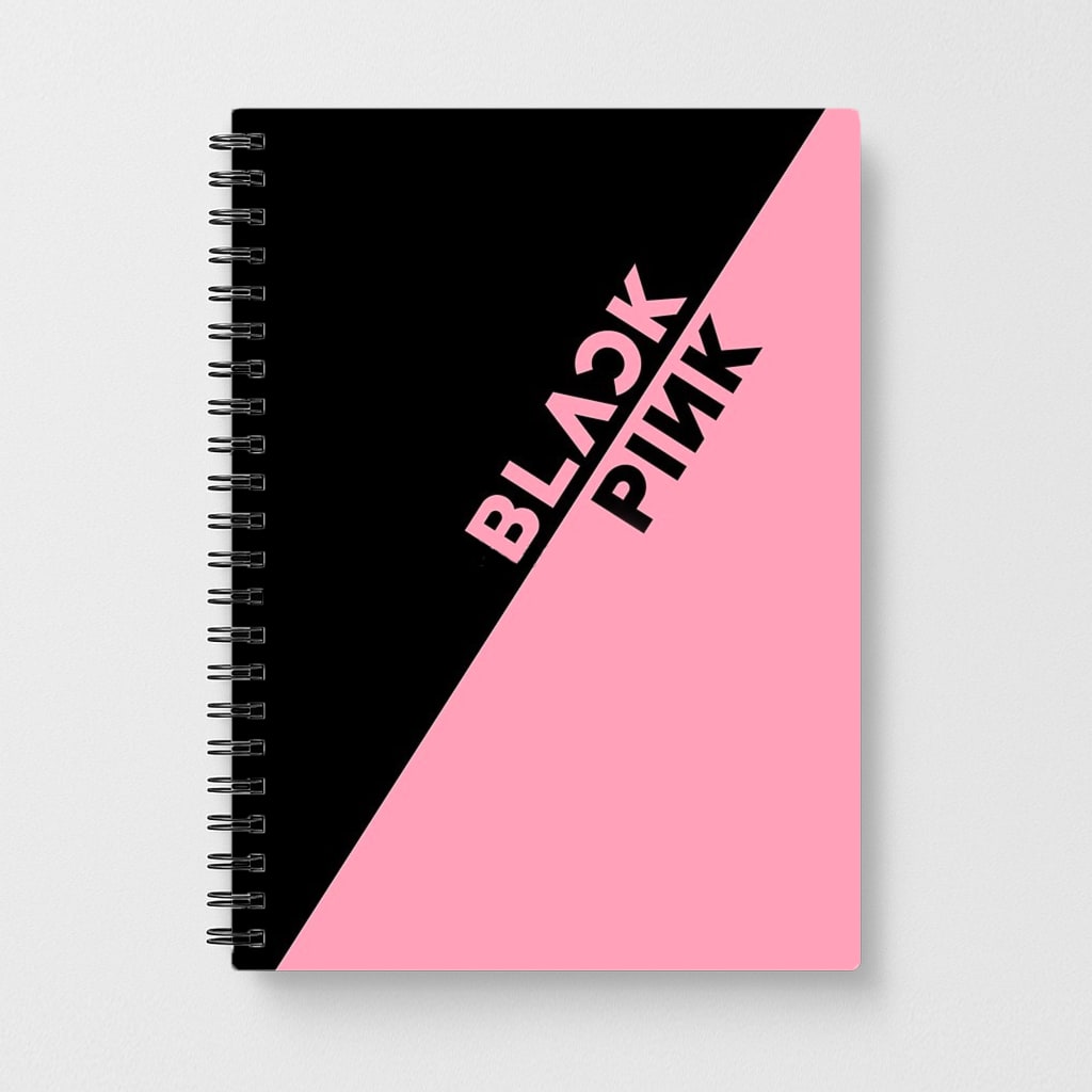 Diagonal Girl K-Pop Band Logo Notebook