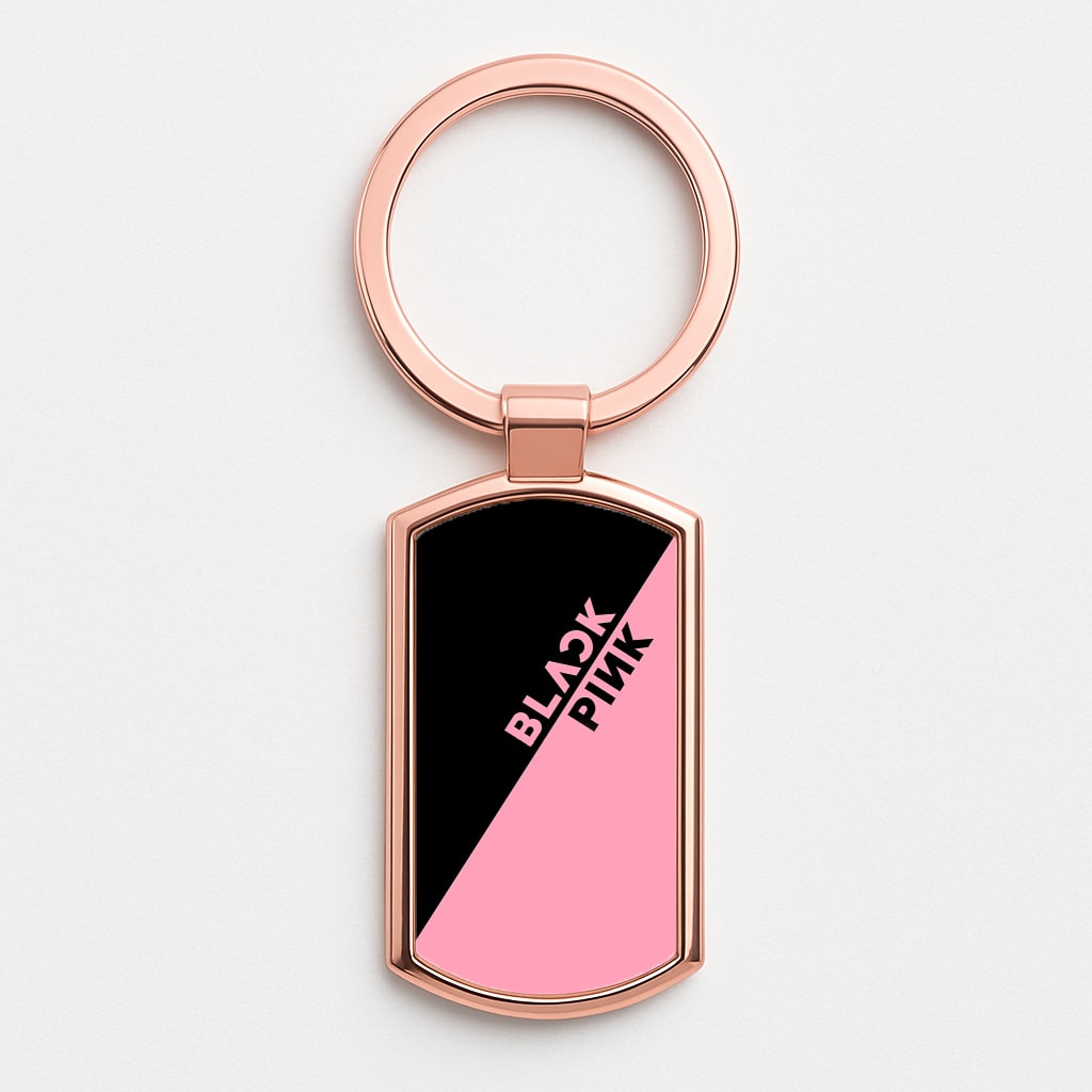 Diagonal Girl K-Pop Band Logo Rose Gold Keyring