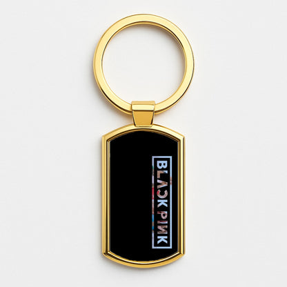 Vertical Girl K-Pop Band Logo Gold Keyring