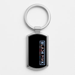 Vertical Girl K-Pop Band Logo Silver Keyring