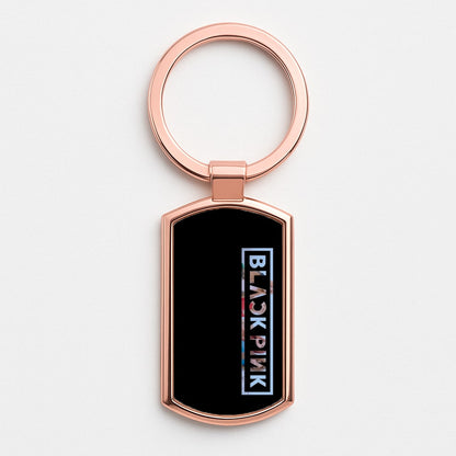 Vertical Girl K-Pop Band Logo Rose Gold Keyring