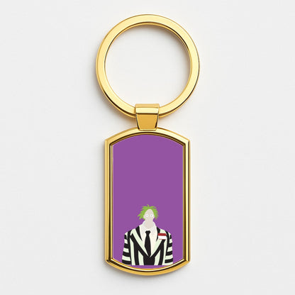 Small Head Gold Keyring