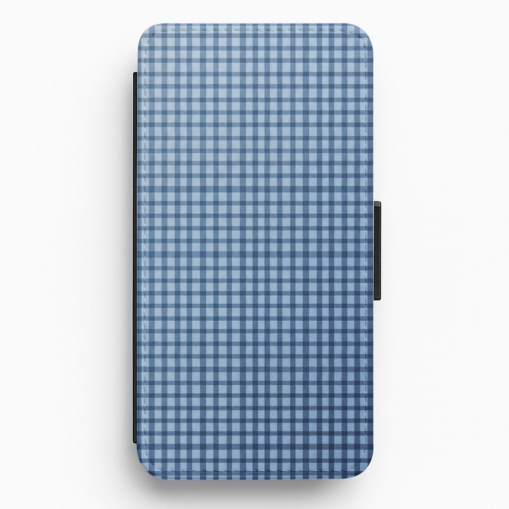 Back to Casics - Blue Gingham Weave Flip / Wallet Phone Case