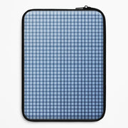 Back to Casics - Blue Gingham Weave Laptop Sleeve 1
