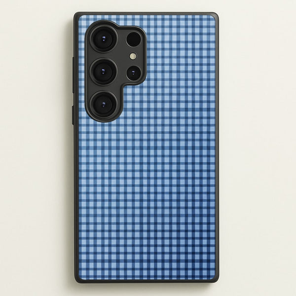 Back to Casics - Blue Gingham Weave Phone Case - Galaxy S25 Ultra / Standard