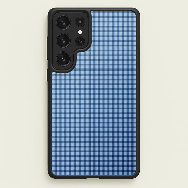 Back to Casics - Blue Gingham Weave Phone Case - Galaxy S23 Ultra / Standard