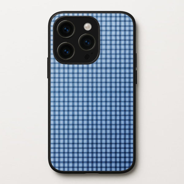 Back to Casics - Blue Gingham Weave Phone Case - iPhone 14 Pro / Standard