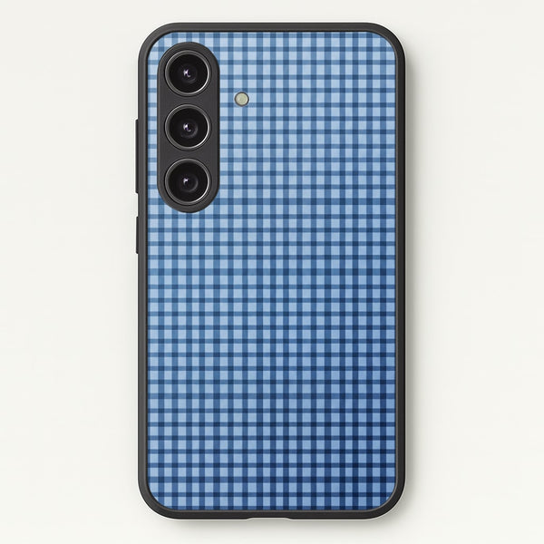 Back to Casics - Blue Gingham Weave Phone Case - Galaxy S24 / Standard
