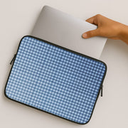 Back to Casics - Blue Gingham Weave Laptop Sleeve 2