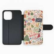 Tis The Season Doodles Flip / Wallet Phone Case 2