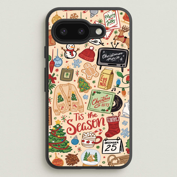 Tis The Season Doodles Phone Case - Google Pixel 9a / Standard