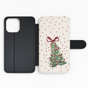 Painted Christmas Tree Hearts Flip / Wallet Phone Case 2