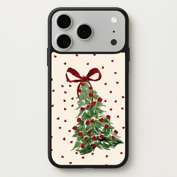 Painted Christmas Tree Hearts Phone Case - iPhone 18 Pro Max / Standard