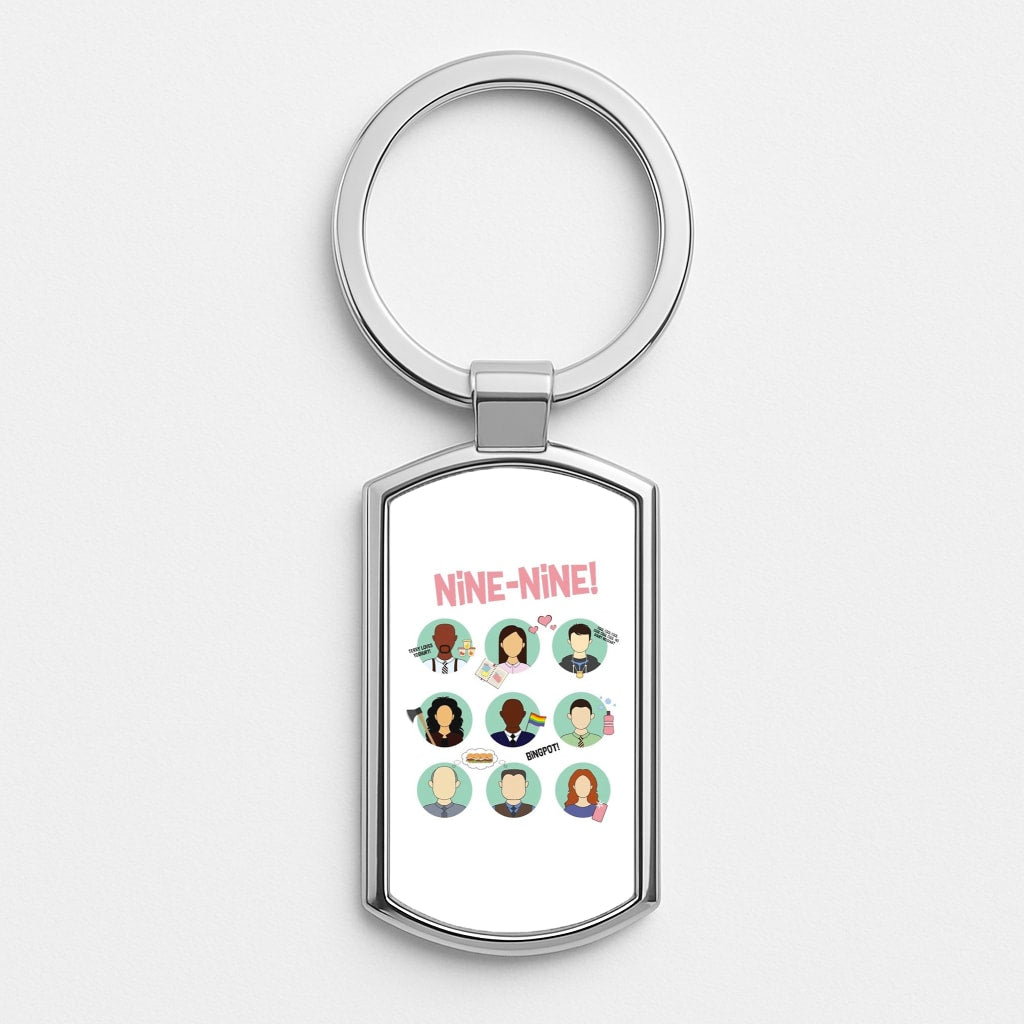 Nine Nine Characters - B99 Silver Keyring